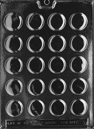 Cybrtrayd Life of the Party AO003 Thin Peppermint Patty All Occasions Chocolate Candy Mold in Sealed Protective Poly Bag Imprinted with Copyrighted Cybrtrayd Molding Instructions