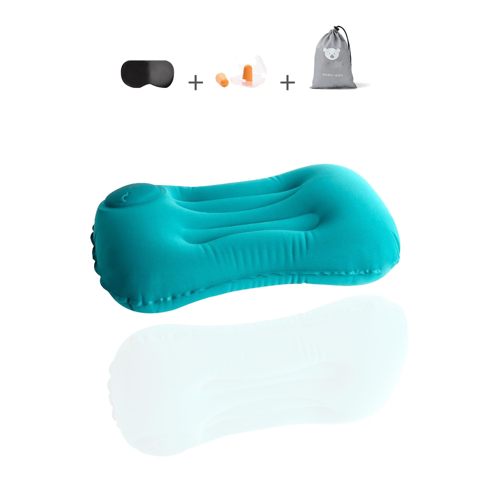 Ieron Inflatable Travel Pillows, Inflatable Camping Pillows, Ergonomic, Neck and Lumbar Support (Blue)