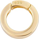 SUNNYCLUE 1 Box 925 Sterling Silver Spring O Rings Spring Gate Rings 14Mm Golden Necklace Clasp Closures Jewelry Connector Clasps for Jewelry Making Supplies DIY Bracelets Necklaces Replacement