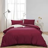 Moonlight20015 Burgundy King Duvet Cover Set with 2 Pillowcases view 3