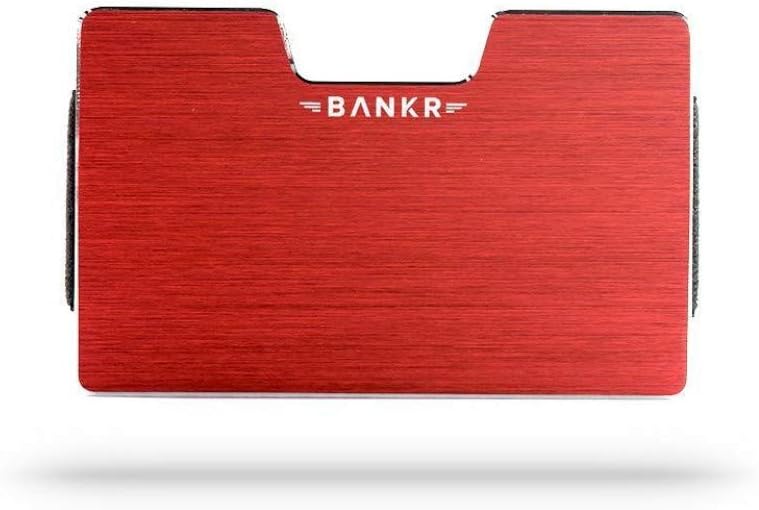 Bankr Stack Wallet | Anti Theft RFID Credit Card Holder Up To 25 Cards | Metal Cash Clip Minimalist Design Red