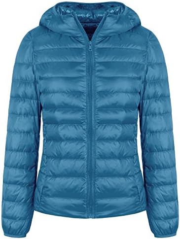 FADTOP Women's Hooded Packable Ultra Light Weight Short Down Jacket Down Coat