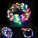 24 Pack LED Flower Headband Light Up Flower Wreath Headdress Glow in The Dark Party Favor Stick Glow Wreath Headband Flashing Garland for Women Teen Girls Party Supplies for Halloween Birthday Wedding