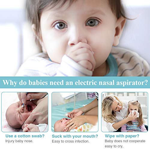 image for Baby Nasal Aspirator Electric SUMGOTT Nose Cleaner USB Charging with 5