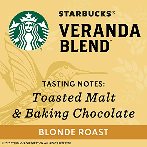 STARBUCKS BLONDE ROAST WHOLE BEAN COFFEE — VERANDA BLEND — 100% ARABICA — 1 BAG (12 OZ.)
