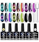 Cat Eye Gel Nail Polish, Holographic 9D Cat Eye Gel Nail Kit, 10ml Chameleon Galaxy Gel, Soak Off...
