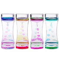 BESTOMZ 4pcs Water Motion Double Colors Liquid Bubble Timer ,Liquid Motion Bubbler for Sensory Play, Fidget Toy, Children Activity