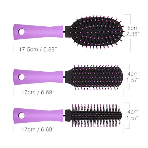 Luxspire Travel Hair Brush Set, Antistatic Round Hair Brushes for