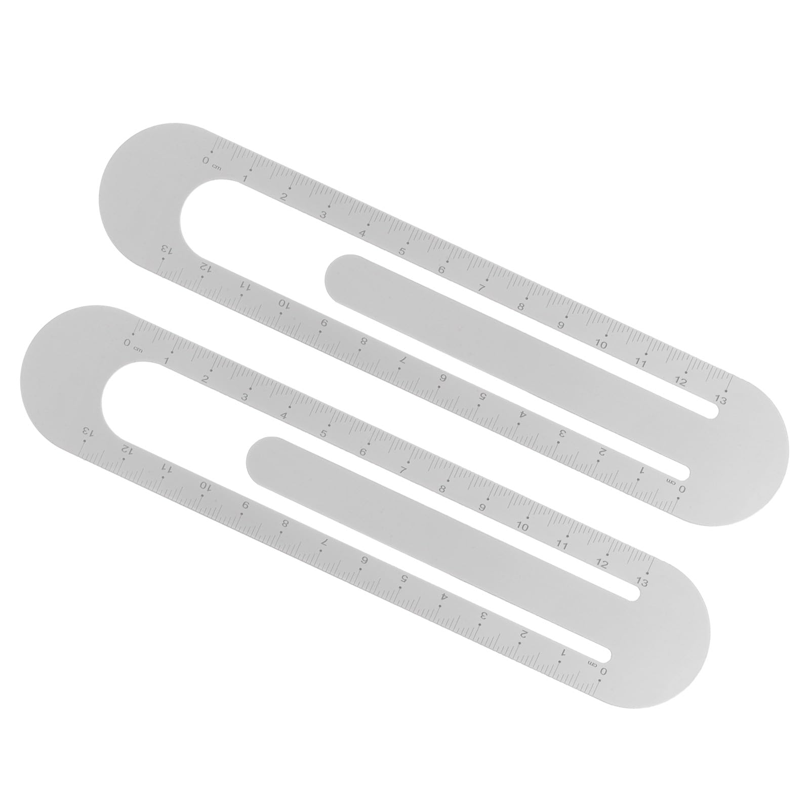 Kozelo 2pcs Metric Straight Ruler - [13cm] Aluminum Scales on Both Sides Metal Bookmark Clip Ruler Grey for Measurement Drawing Engineer Office Classroom Use, 1mm Minimum Scale