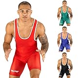 Elite Sports New Item Standard Wrestling Singlet (Red, Large)