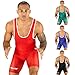 Elite Sports NEW ITEM Standard Wrestling Singlet (Red, Large)