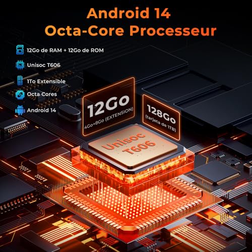 Hotwav R8 Unbreakable Tablet, 12GB + 128GB/TF 1TB Touch Tablet, 10800mAh Battery, 10.1 Inch HD+ Screen, Android 14 Tablet, 13MP+5MP/Octa-Core/Dual SIM 4G/WLAN 5G/IP68&IP69K/Face ID/GPS/OTG Black