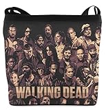 Polyester Fabric Oxford Fabric Ladies Sling Cross Body Shoulder Bags with The Walking Dead Characters Print.