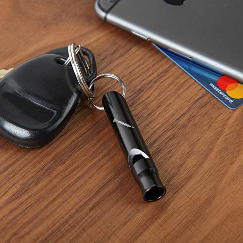 Modern Goods Shop Oboe Black Metal Whistle Keychain with Laser Engraved Design - Portable Emergency Whistle Keychain - Engraved Whistle Keychain for Crisis Or Outdoor Activities