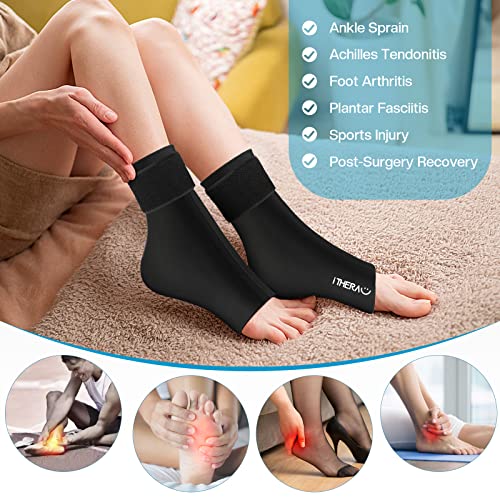 iTHERAU Ankle Ice Pack Wrap for Injuries Reusable Foot Ice Pack