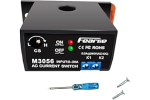 nodehawk Miniature Current Switch,Current Sensing Switch,with Rails,Normally Closed Amp Sensor Monitoring Relay, AC 0-30A Detectable（M3056）