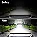 Senlips 52” 300W Led Light Bar Curved Spot Flood Combo Beam Off Road Waterproof Driving Bar with 2PCS 18W Led Pods Flood and Wiring Harness 10ft 12V 1 Lead for Trucks Jeeps ATV Car Accessories
