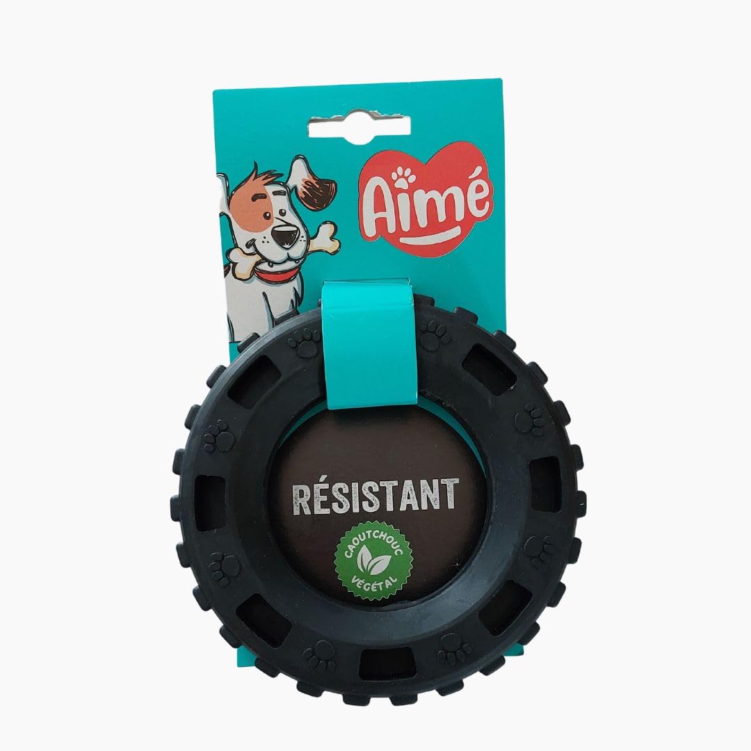 Aimé Dog Toy - Cronos Series - Toy for Dogs - Hoop for Dogs - with a Container for Dog Treats - Vegetable and Natural - 15 cm - Toy Very Robust - Made in
