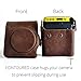 HelloHelio Classic Vintage Leatherette Compact Case with Strap for Mini 70 Instant Film Camera - Brown