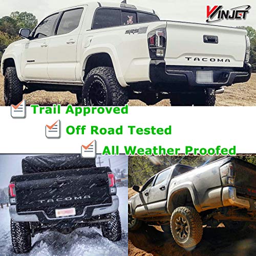 Winjet WJ20-0466-16 Taillights Lamps Replacement for 2016-2019 Toyota Tacoma Black/Clear LED Tail Lights Glow Bar Running Brake