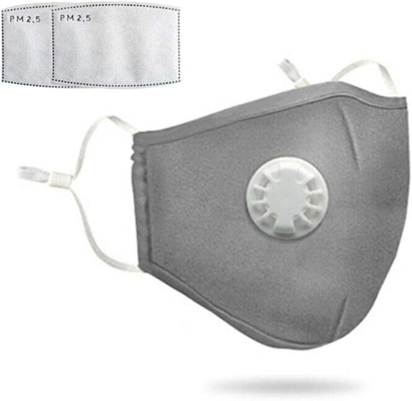 Reusable Face M.a.s.k PM2.5 Activated Carbon Filter for Breathing Insert Protective M.a.s.k Anti Pollution Washable Cotton for Adult Running Cycling Outdoor Activities