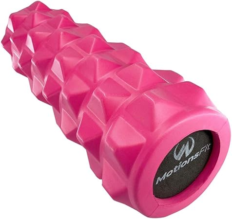 Amazon フォームローラー 筋膜 リリース ヨガ ポール ストレッチ ローラー マッサージ エクササイズ ダイエット 肩こり 腰痛 体幹 姿勢 改善 ピンク Motionsfit ドラッグストア