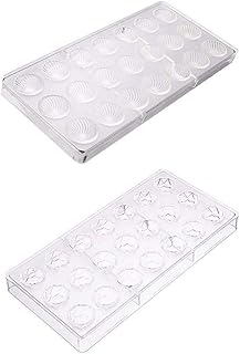 Ritte 3D Schokoladenform, 2 Stück Pralinenform Backform Backzubehör aus Polycarbonat, Rechteckig, Transparent, Schockoladeform, Dessertform(Zufälliger Stil)