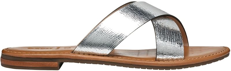D SOZY S H, Sandalo Scorrevole Donna, Silver, 39 EU