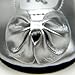 Shiny Metallic Silver Patent Bow Doll Shoe, Fits 18 Inch American Girl Dolls, Metallic Silver Patent Doll Slip On Shoes