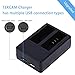 TEKCAM Rechargeable Battery 2 Pack and Rapid Dual Charger for Waterproof Action Camera (2 x 900mAh Battery+Charger)