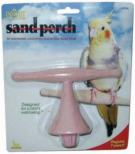 JW Pet Company Insight Sand Perch T Perch Bird Accessory, Regular, Assorted Colors