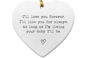 ZEARPT As Long As I'm Living Your Baby I'll Be Mom Gift Mother Of The Bride Gift Mother's Day Gift Heart Ornament Keepsake For Mom Birthday with Gift Box