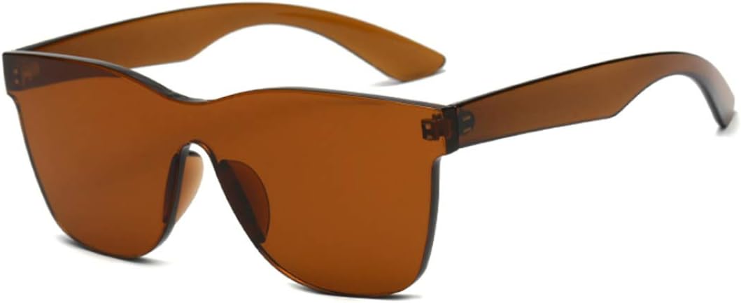 GAMT Rimless Sunglasses Futuristic Shield Mirrored Design
