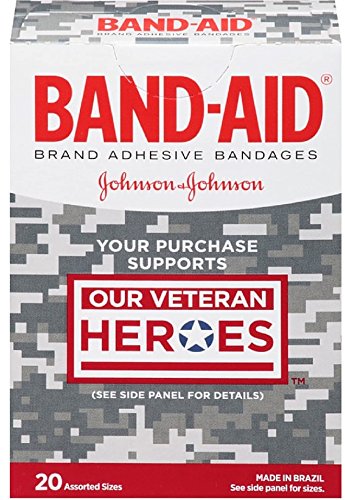 BAND-AID Adhesive Bandages, Our Veteran Heroes, Assorted 20 ea (Pack of 2)