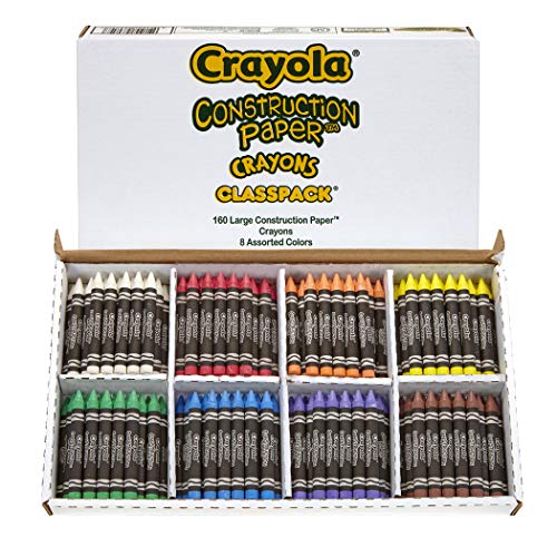Crayola Construction Paper Crayon Classpack, 8 Colors, Pack of 160