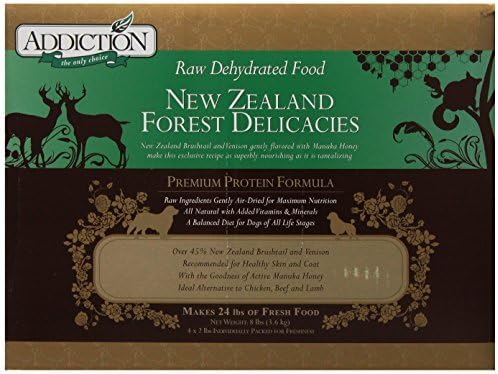 Addiction Raw Dehydrated Dog Food, New Zealand Forest Delicacies, 8lbs by Addiction Pet Foods