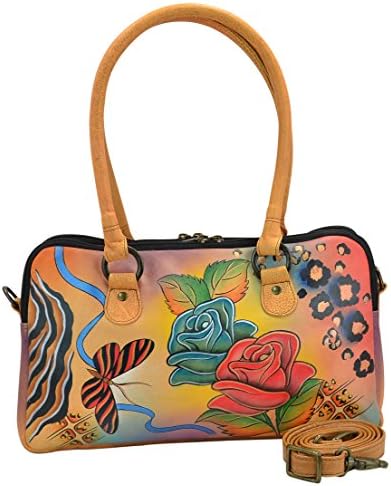 Anuschka Anna Hand-Painted Leather, Rose Safari, One Size price in