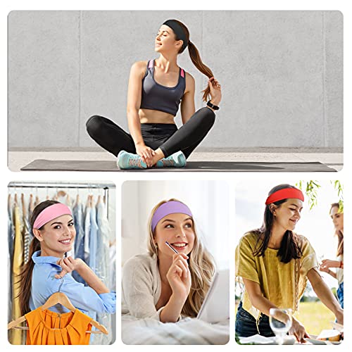 Women\'s Headbands Elastic Head Bands No Slip Fashion for Women Yoga Boho Hair Bands Workout Sports Sweat Headband