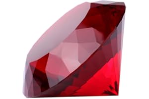 YARRKC Red Crystal Glass Diamond Shaped Decoration, Big Ruby 80mm Jewel Paperweight,Red Crystal Glass Diamond Shaped Decoration, Big Ruby Jewel Paperweight,Gift Decoration Idea For Christmas