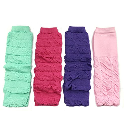 Allydrew Footless Leg Warmers Footless Leggings for Babies and Toddlers - Mint, Hot Pink, Purple, Pink (4 pack)