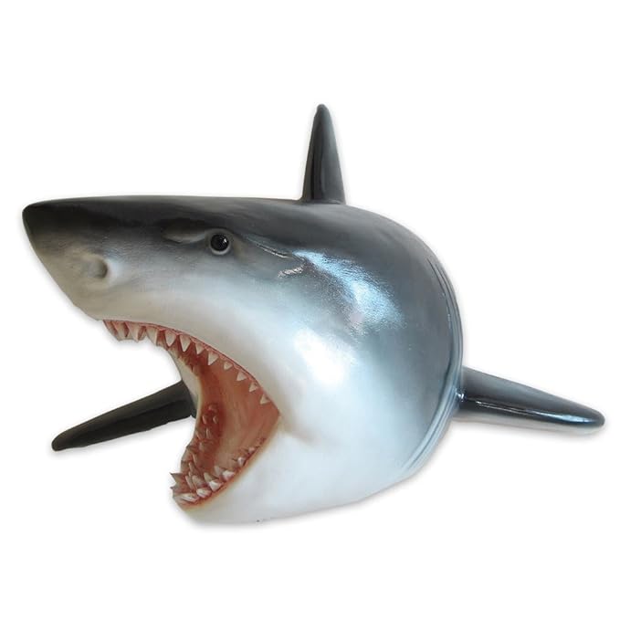 Large Shark Head Wall Mount Statue Bust - “Predator” - Mako Great White