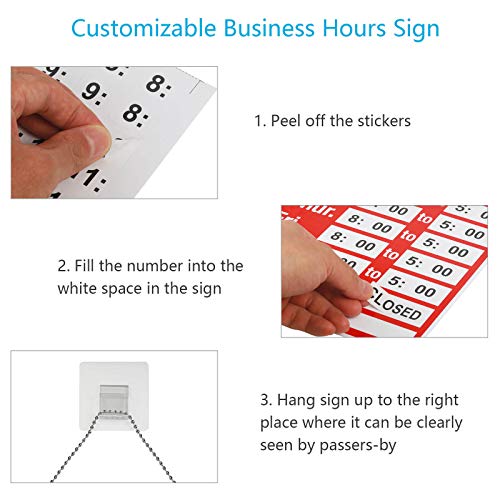 image for Yoklili Open Signs, Business Hours Sign Open Closed Sign Push Pull Doo