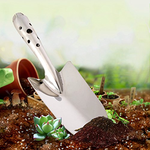 Onpiece Stainless Steel Trowel Shovel Digging Transplanter Garden Tool, 11 Inch