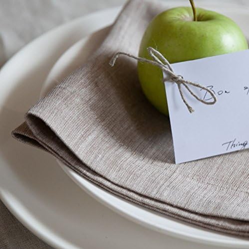 ThingStore Napkins (Set of 2) 100% Linen 14x17" Beige Melange Genuine Hand Crafted