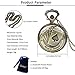 JewelryWe Steampunk Antique Royal Flush Poker Cards Men Women Pocket Watch with 31.5