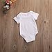 Mrs.Baker'Home 2 Styles Newborn Baby Girls Lovely Color Words Little Bow Short Romper Bodysuit (0-3 M, White)