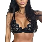 LOVELYIVA Women Sexy Camisole Vest Bandage Ultrathin Push up Bra Crop Top Lingerie Bustiers (large, Black)