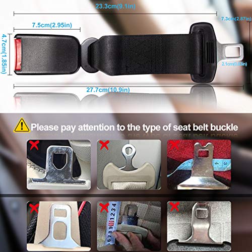 Car Belt Extender 2Piece (7/8″Metal Tongue) Extension Socket Buckle