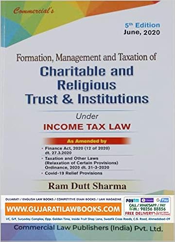 Formation, Management and Taxation of Charitable and Religious Trust & Institutions Under Income Tax Law -