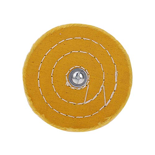 Buffing polishing Wheels 4 inch White (50 Ply) 2 Yellow(42 Ply) 1 for Dill with 1/4"Handle 3 PCS